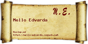 Mello Edvarda névjegykártya